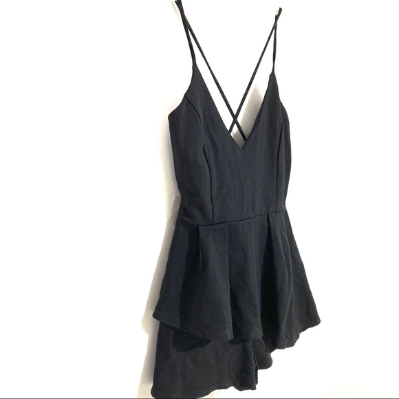 Black Romper Spaghetti Straps Shorts Small Sara La - Picture 2 of 5